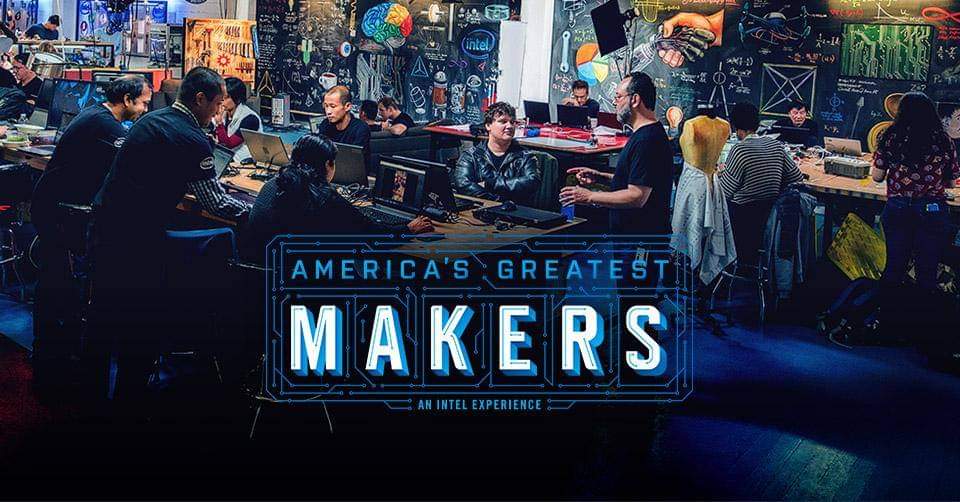 America's Greatest Makers Promo Shot with people standing around computers