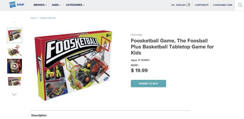 Foosketball Game - Hasbro