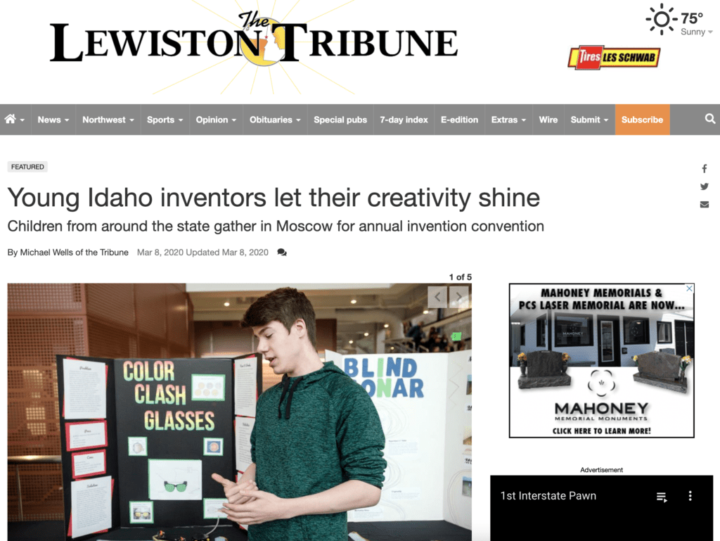 Lewiston Tribute - Young Idaho inventors let their creativity shine