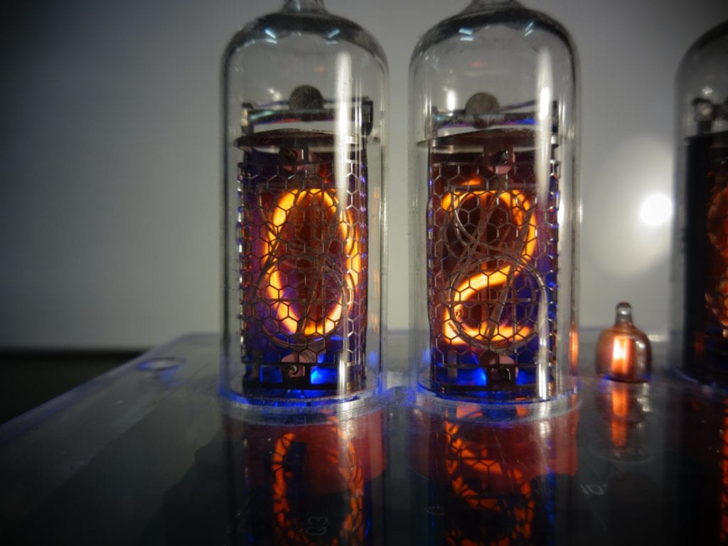 Nixie Tube close up with the number 2 shown