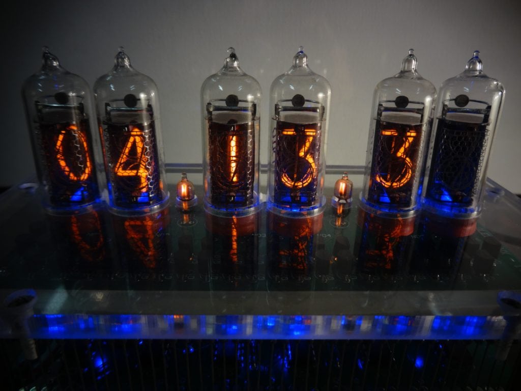 Close up of Nixie Tube showing 04 13 3