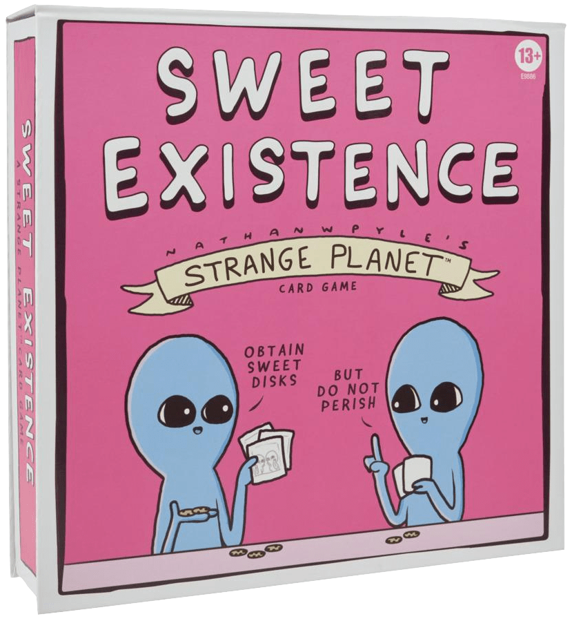 SWEET EXISTENCE (Nathan W Pyle Strange Planet) Card Game - Front of Pack on angle