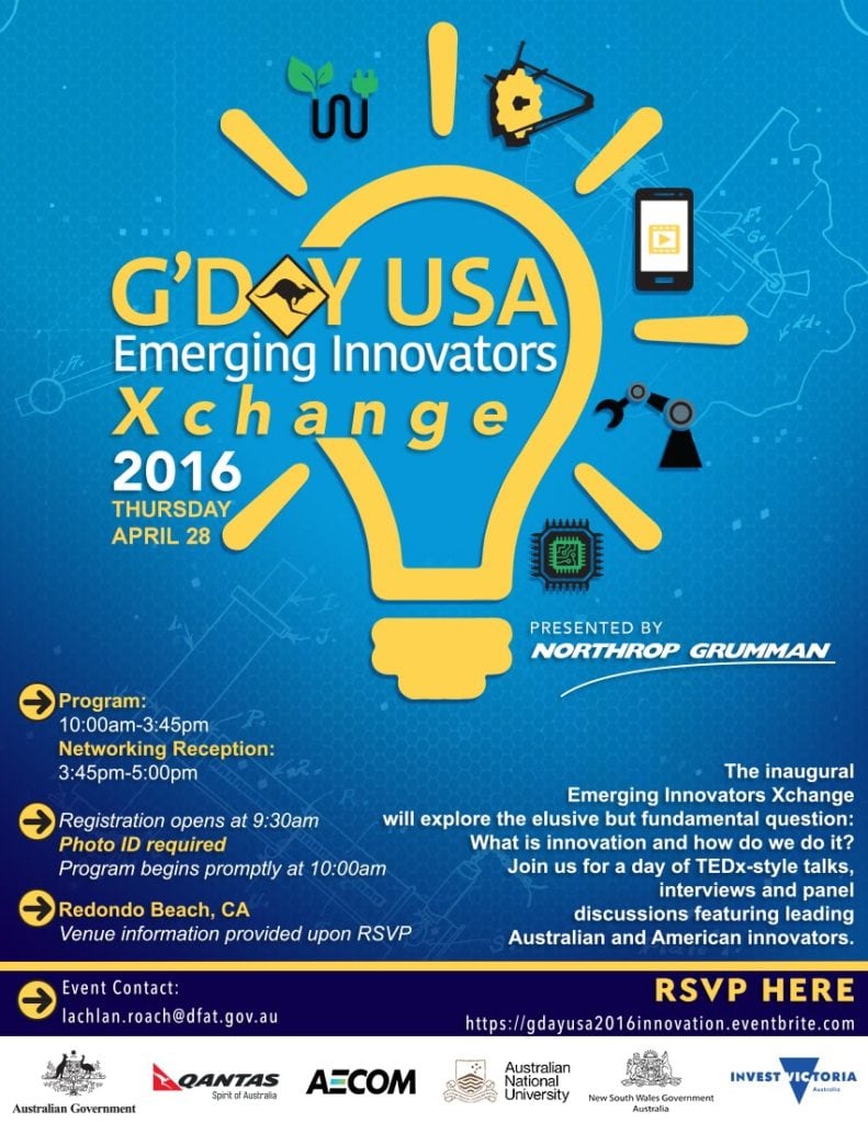 INNOVATORS XCHANGE G’DAY USA 2016 POSTER AGENDA