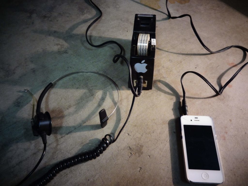 Telephone Conference Radio with Main Unit and iPhone and Headset